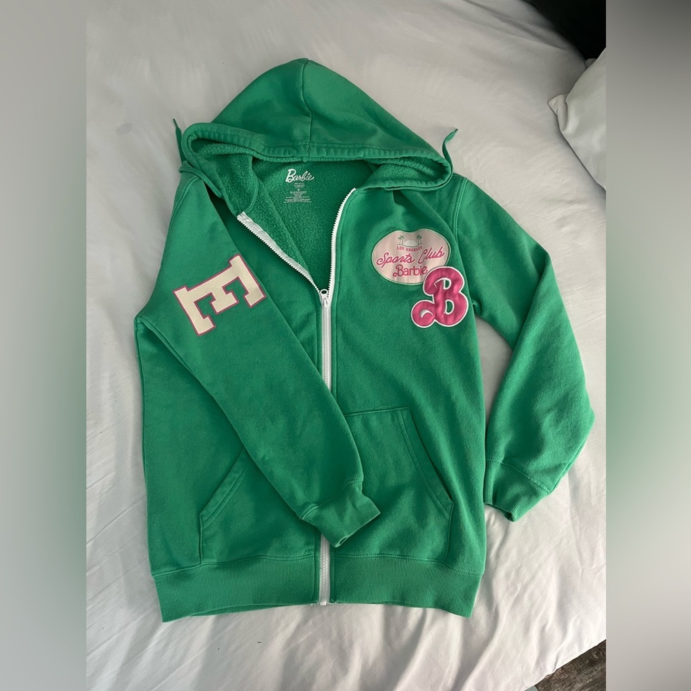 Barbie Green and Pink Sweatshirt with Decorative Patches